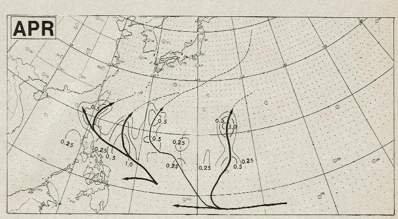 図4　台風の4月の平均経路