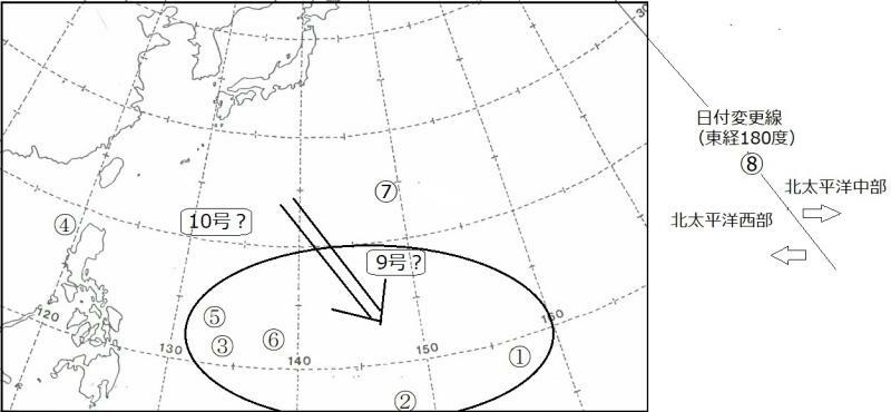 図7　令和5年（2023年）の台風発生海域