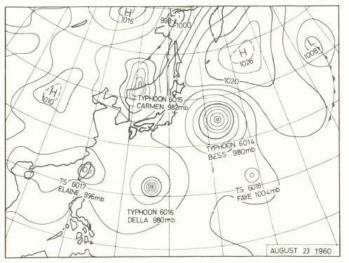 図4　昭和35年（1960年）の五輪台風