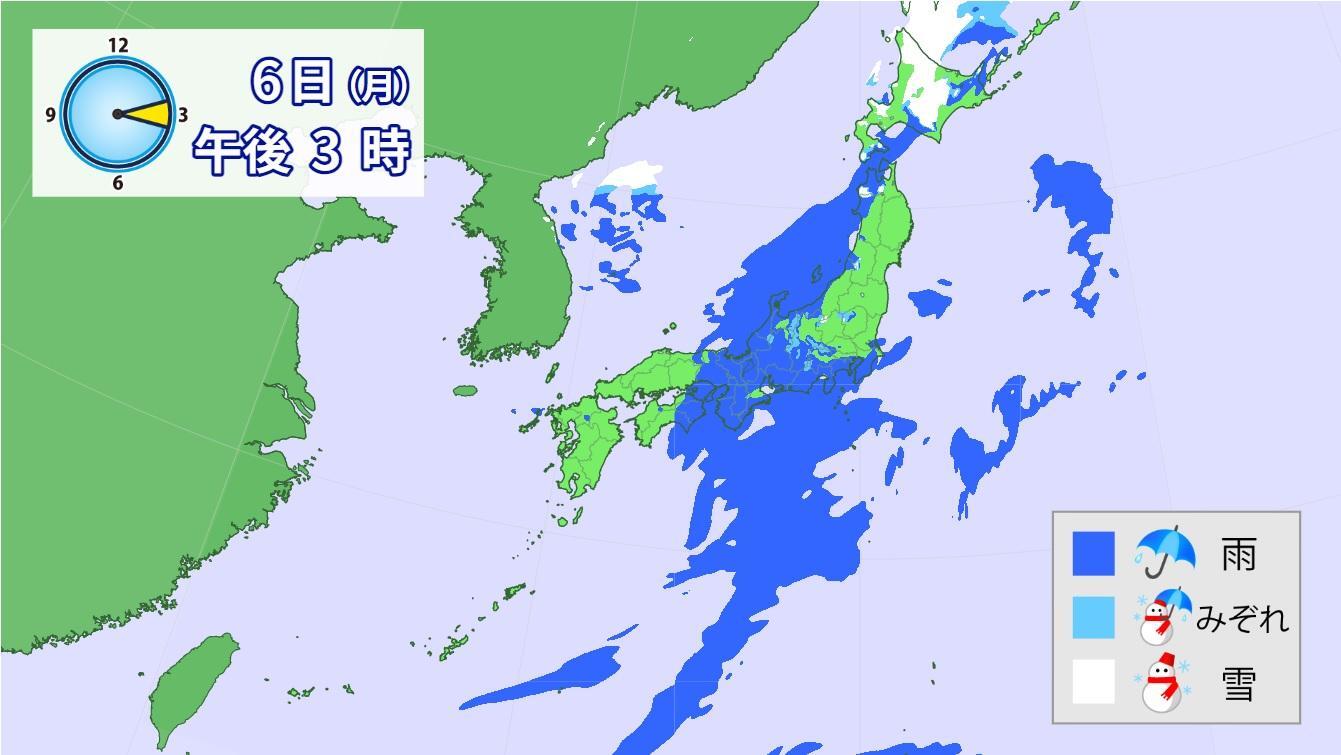 図4　雨雪判別予想（1月6日15時の予想）