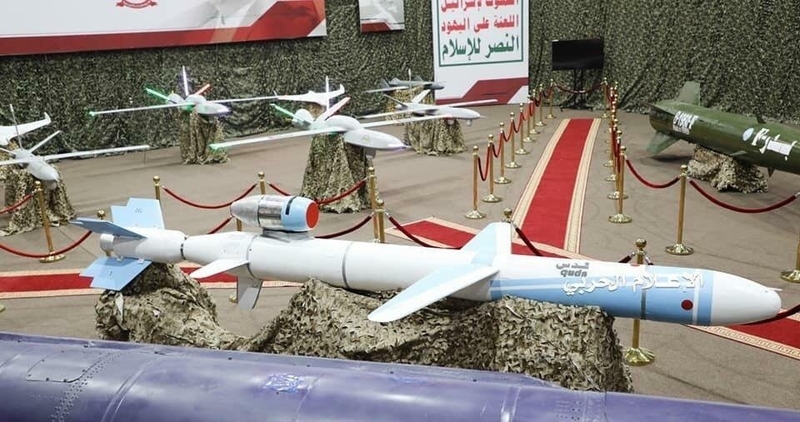 2019年7月、イエメンのフーシ派が発表した映像より巡航ミサイル「Quds-1」
