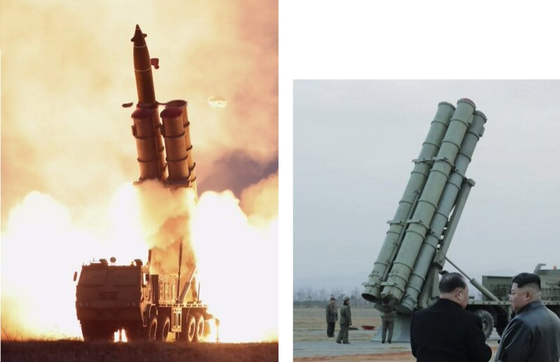 北朝鮮の公表映像より超大型ロケット弾