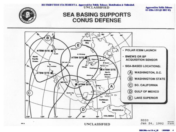 MDAの前身、戦略防衛構想局(SDIO)の1992年構想図より