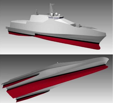 防衛装備庁より日米共同研究トリマラン艦