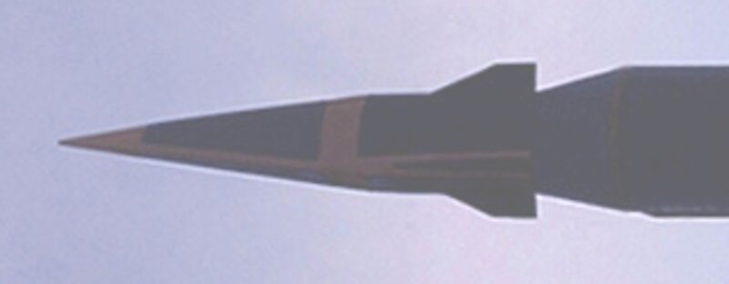 北朝鮮KCNA2021年9月29日発表の極超音速兵器「火星8」。滑空弾頭部を拡大