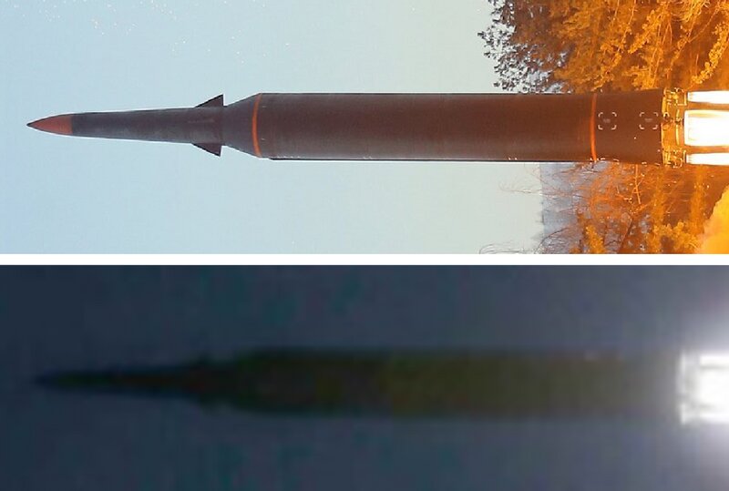 北朝鮮労働新聞より「極超音速ミサイル」2022年1月5日（上）、2022年1月11日（下）