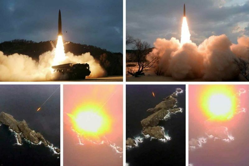 北朝鮮、労働新聞の発表より地対地戦術誘導弾の弾頭試験