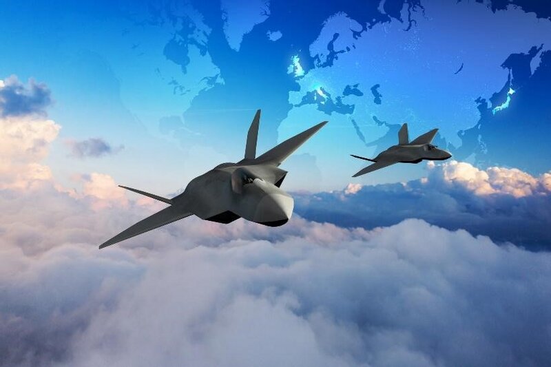 日英伊の合同発表の次期戦闘機GCAPのイメージ絵（複数ある案の一つ）