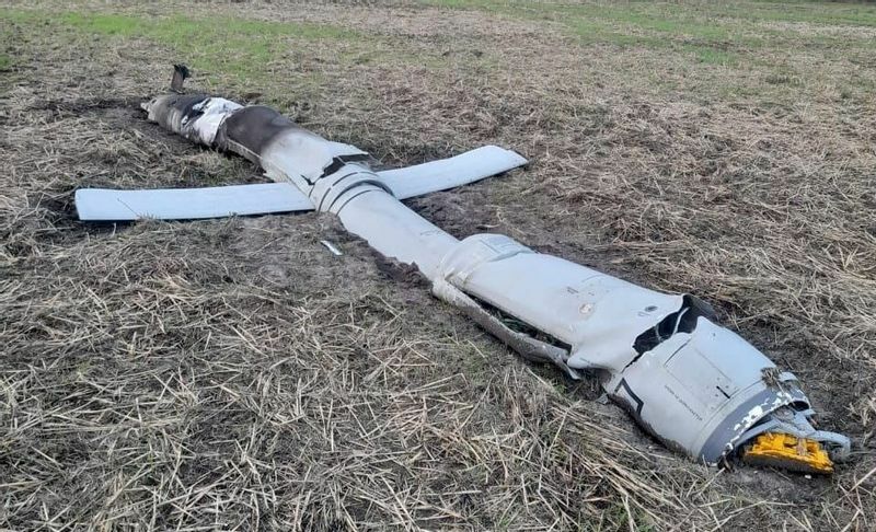 ウクライナ国家警察が報告したロシア軍の巡航ミサイルの残骸