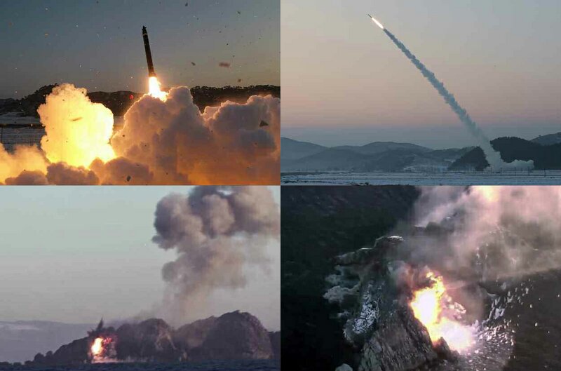 北朝鮮・朝鮮中央通信より2023年新年の発表。600mm超大型ロケット弾の検収射撃