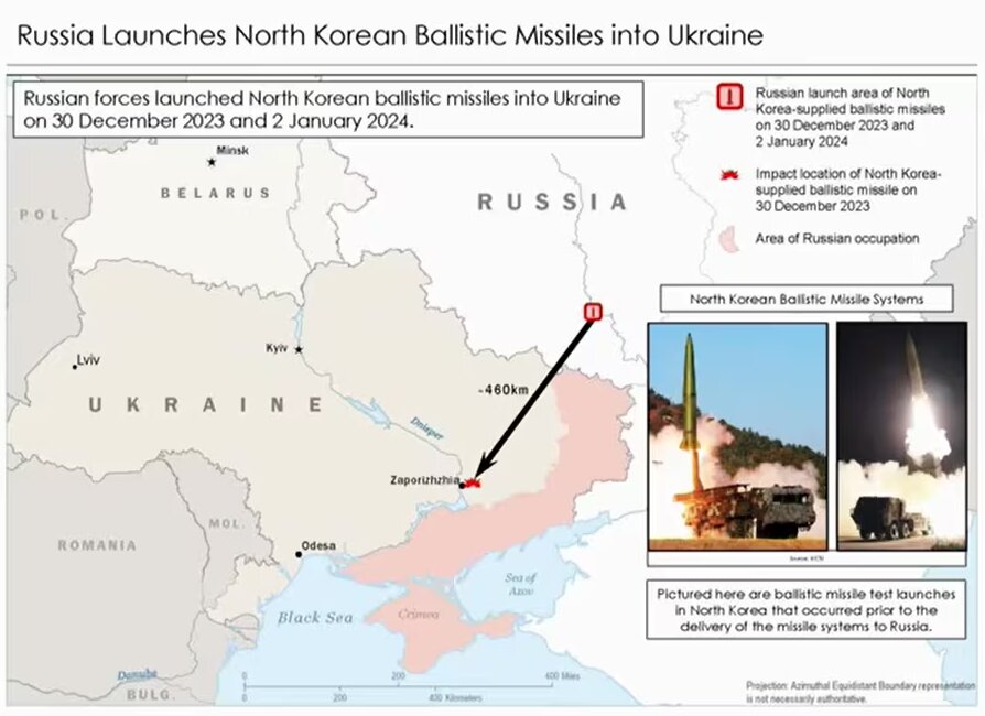 アメリカ政府の発表より「ロシア軍が北朝鮮製の道ミサイルをウクライナで使用」