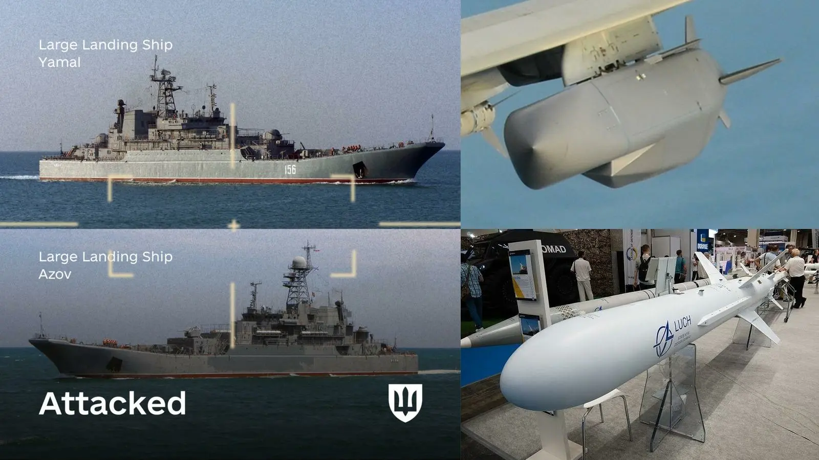 ロシア海軍揚陸艦「ヤマル」と「アゾフ」をウクライナ軍が巡航ミサイル 