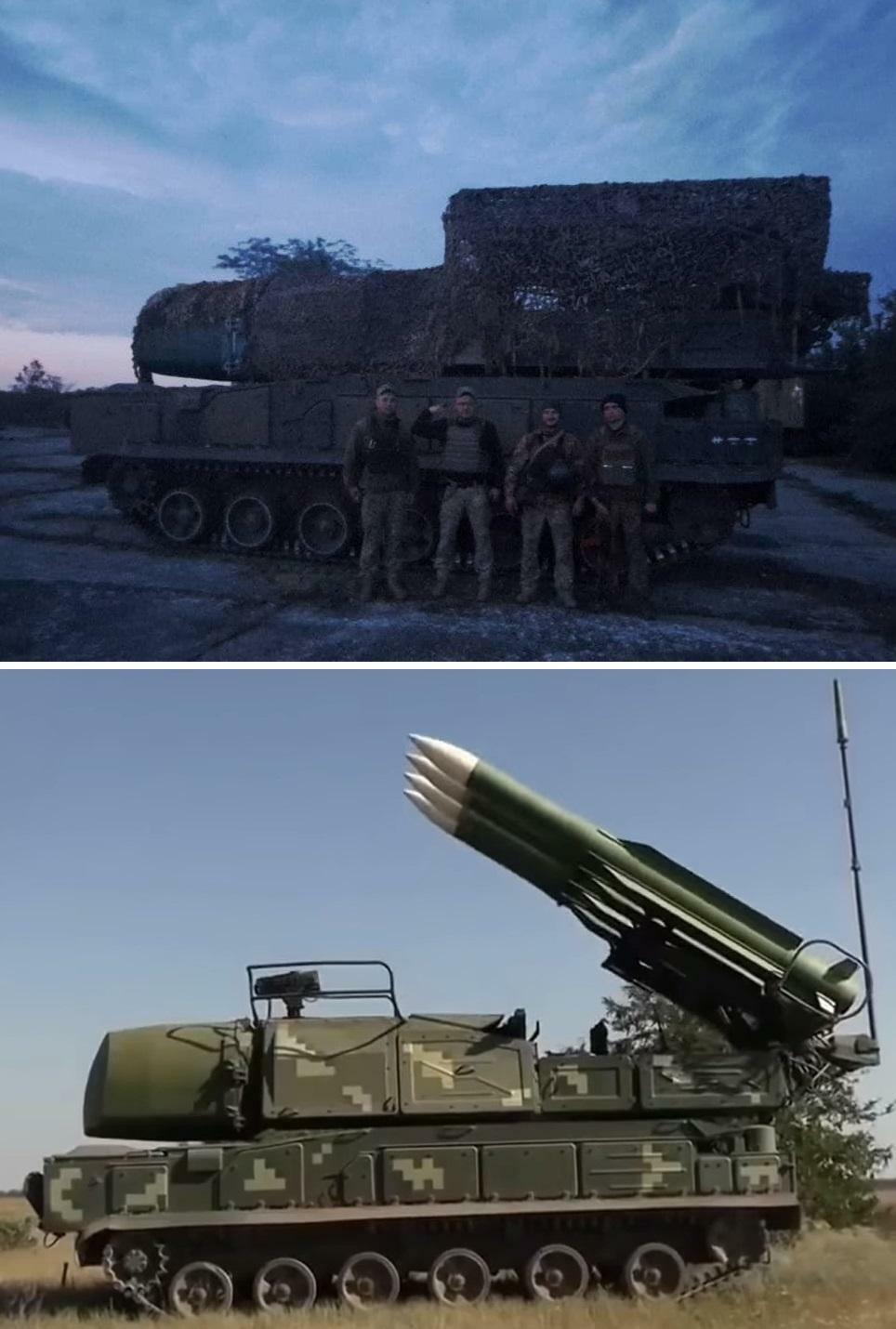ウクライナ軍よりブーク防空システム（上はフランケンSAM型、下は通常型）