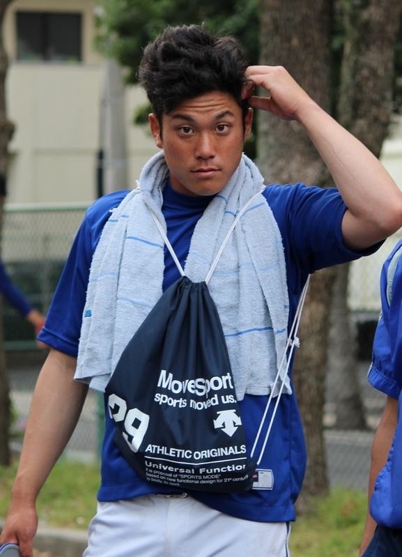 5月のJABA九州大会で試合後の阪口選手。何故そんなにキョトンとしてるのかな？