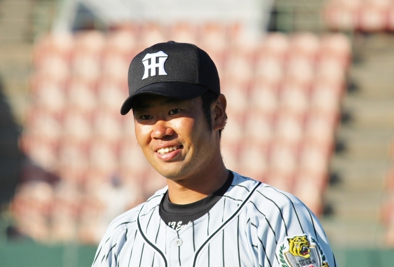 野球教室で笑顔の榎田投手。この日はご両親もお見えだったそうです。