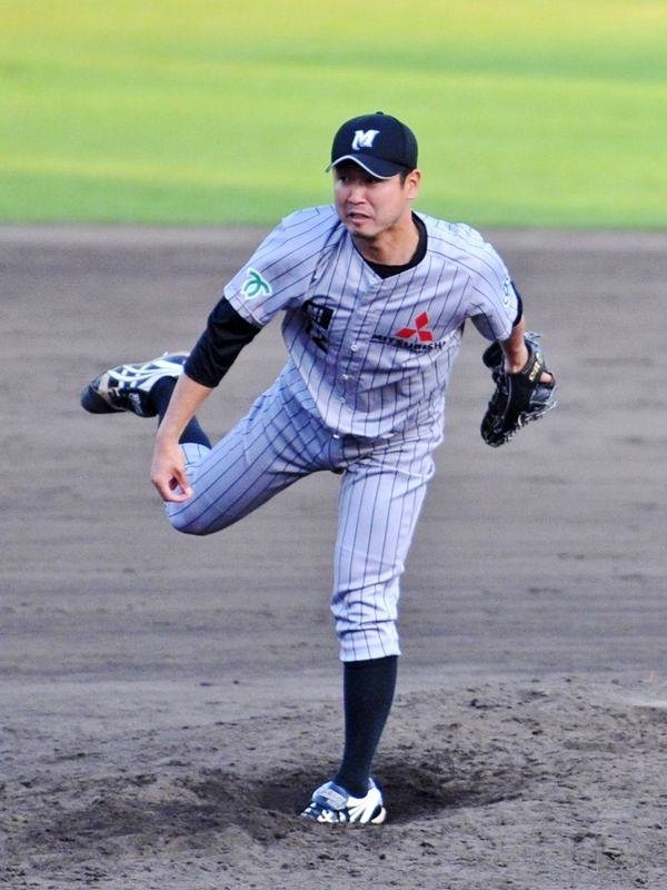 若竹投手。写真は5月のJABA京都大会のもの。