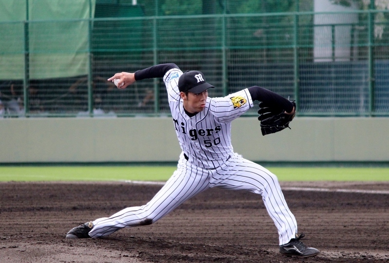 鳴尾浜で久々に青柳投手の、このフォームが見られました。