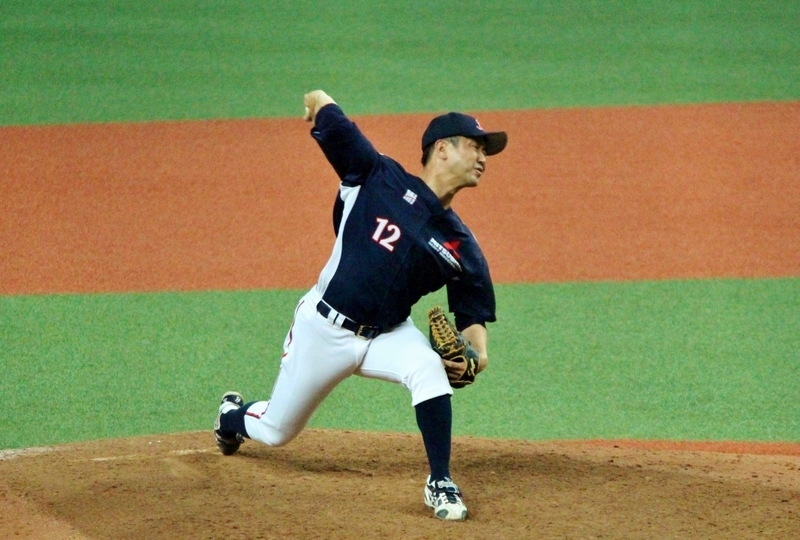 若竹投手は8回1死二、三塁で登板。