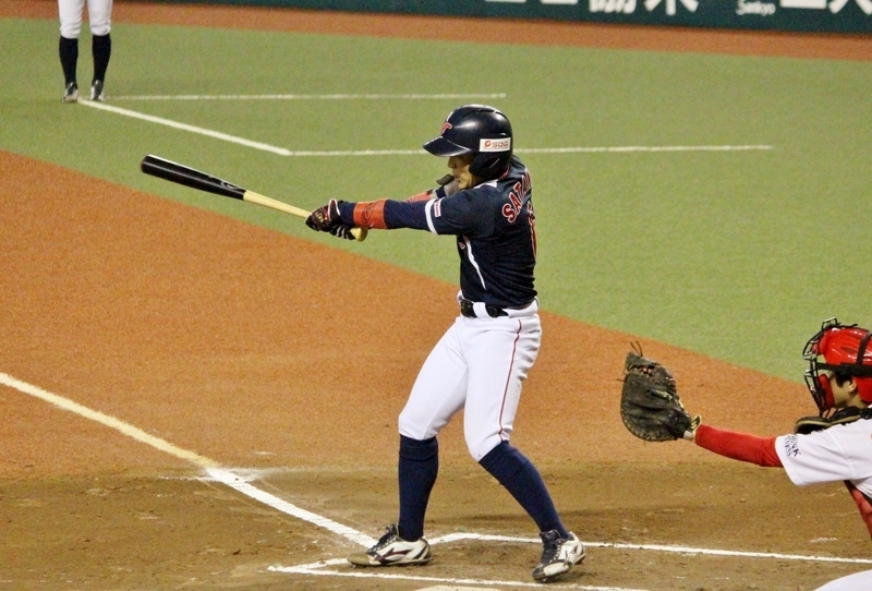 1回1死三塁で先制タイムリーを放った佐竹選手。