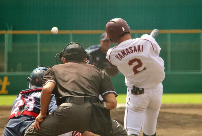 カナフレックス唯一の打点は3回2死三塁で出た、山崎選手のタイムリー！
