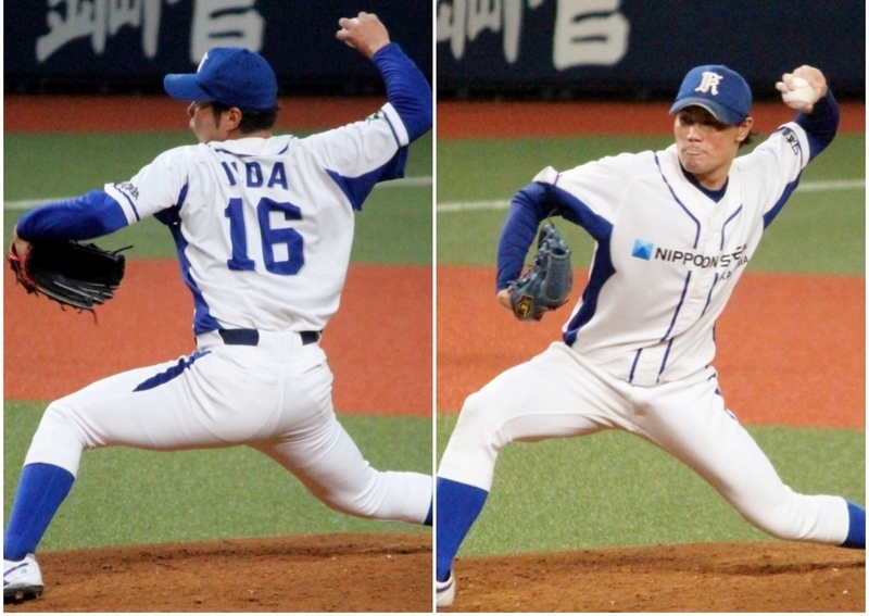 ※先発・飯田晴海投手(左)と、好救援だった佐藤僚亮投手(右)。