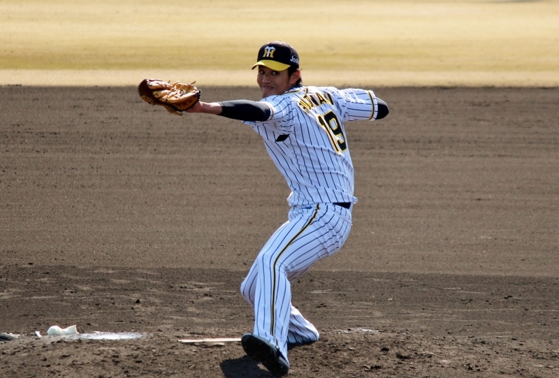 これは3月5日に行われた大商大との練習試合(鳴尾浜)での藤浪投手です。