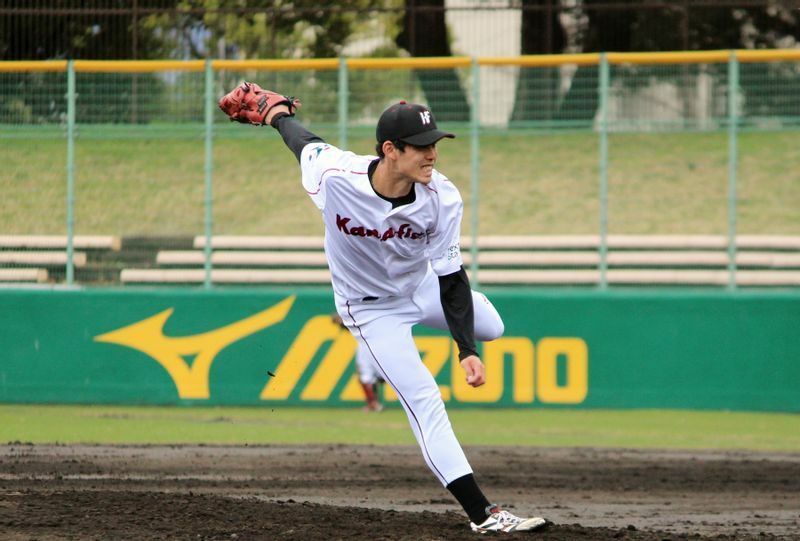 田代選手の負傷交代や連打があったものの、しっかり後続を断って無失点だった新加入の東郷太亮投手(23)。