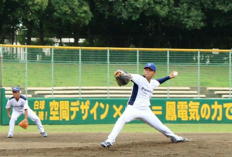 大西投手と小学校、中学校時代に同級生だったパナソニック・榎本亮投手。5安打1失点の完投勝利でした。