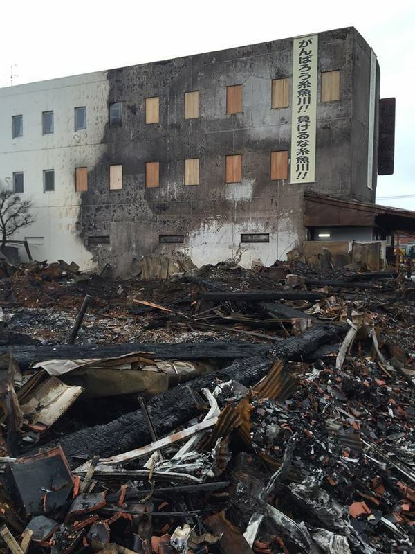 糸魚川市大規模火災から１週間後の現場（写真は視察した専門家より提供いただいた）