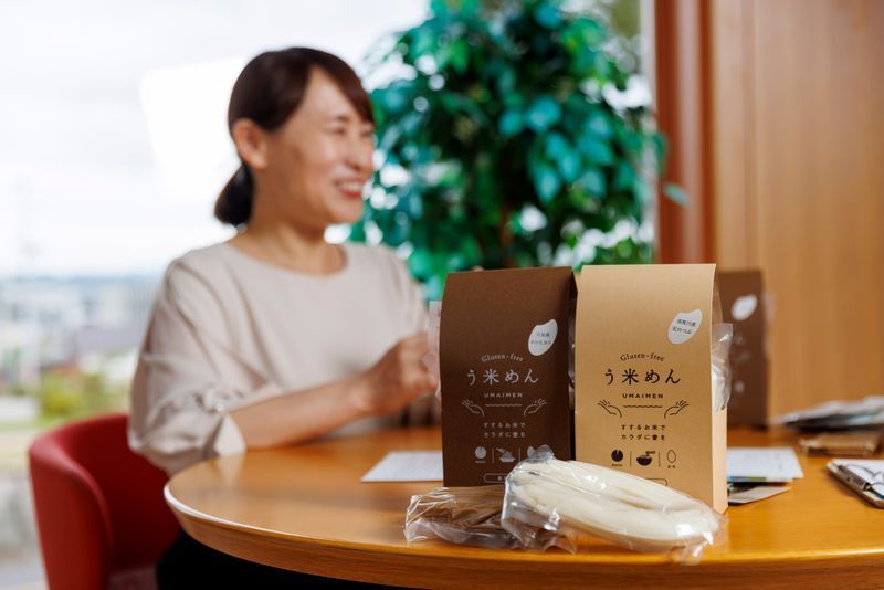 自慢の一品「う米めん」。活用の幅が広く、アレルギーのあるお子さんも安心して食べられます