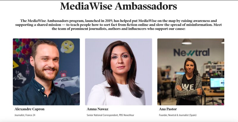 「アンバサダー」には各国の有名なジャーナリストが名を連ねる（メディアワイズのホームページより）