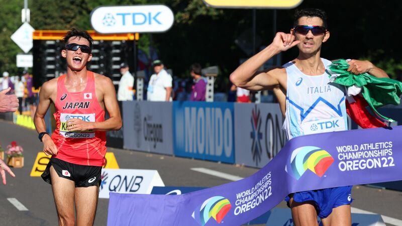 Yahoo!ニュース東京五輪6位の川野将虎が、世界陸上新種目の35キロ競歩で激闘の銀。その戦いから見えた日本競歩の可能性