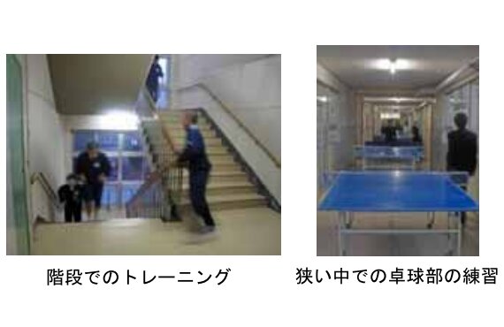 廊下や階段でのトレーニング（日本スポーツ振興センター『課外指導における事故防止対策　調査研究報告書』より転載）