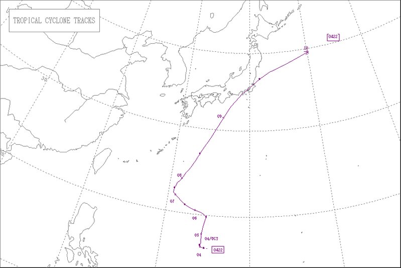 2004年台風22号経路図