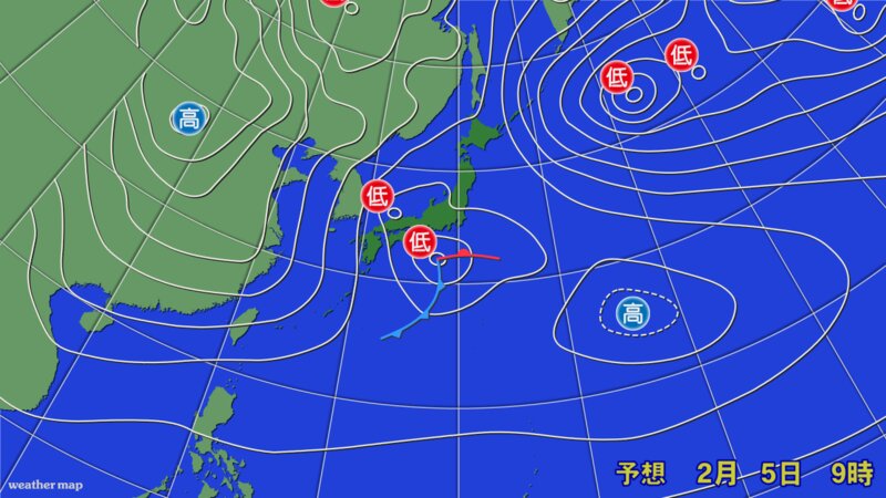 5日予想天気図(ウェザーマップ)