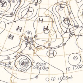 天気図（1966年9月5日）気象庁HPより抜粋