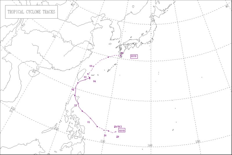 2003年台風19号経路図（気象庁HPより）