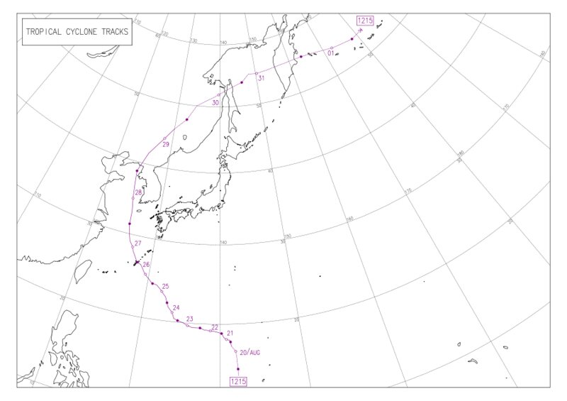 2012年台風15号経路図（気象庁）