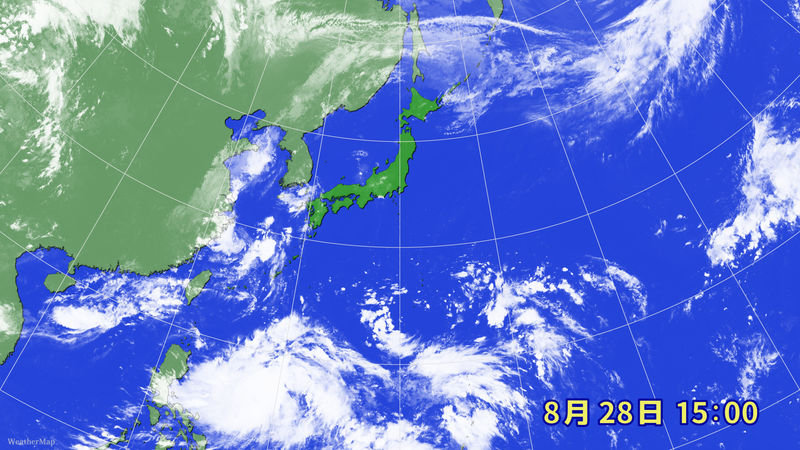 台風9号発生時の衛星画像（ウェザーマップ）