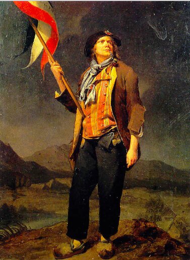 ルイ=レオポール・ボワイユ作。手に革命旗である三色旗を持つ。Wikipediaより。