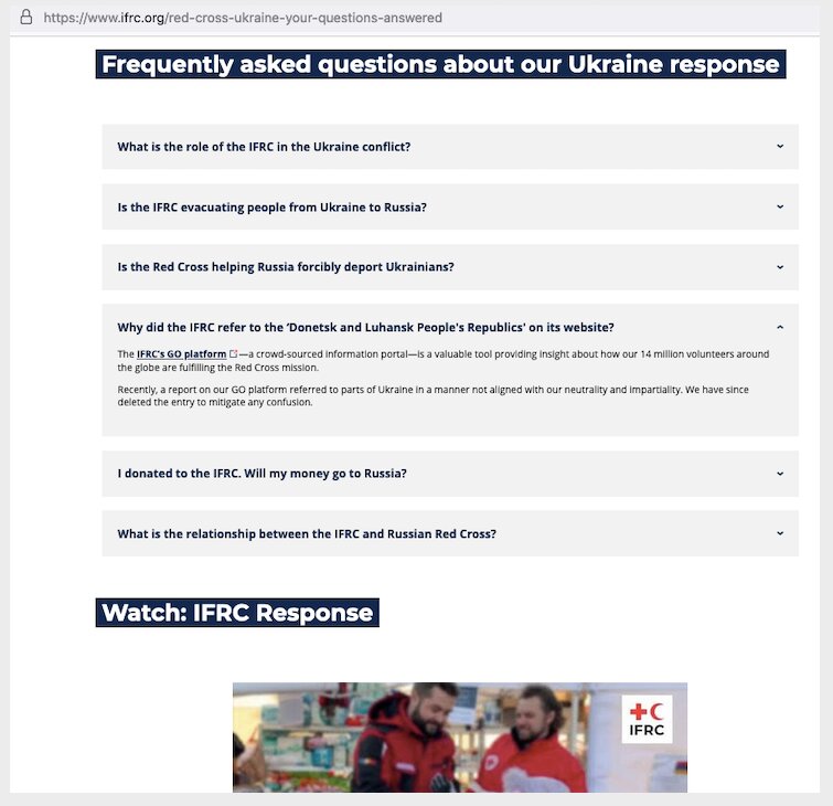ウクライナ問題に関して、よくある質問をまとめているページ。