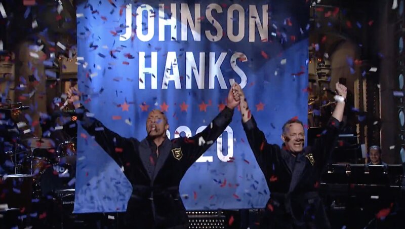「SNL」に出演したジョンソンとハンクス