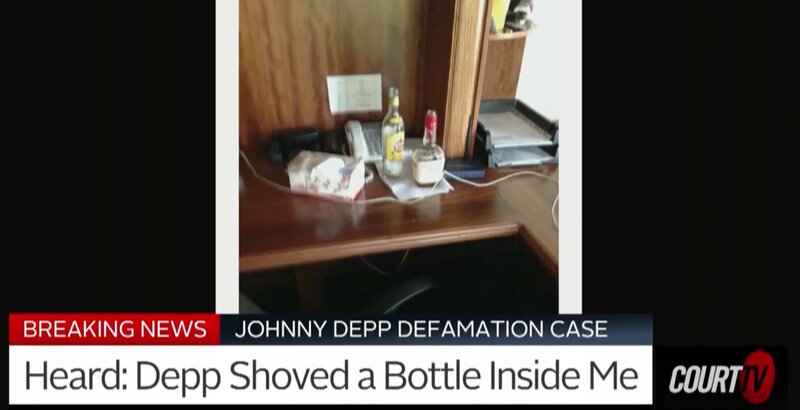 デップにボトルを挿入される性暴力を受けたというハードの証拠写真（CourtTV）