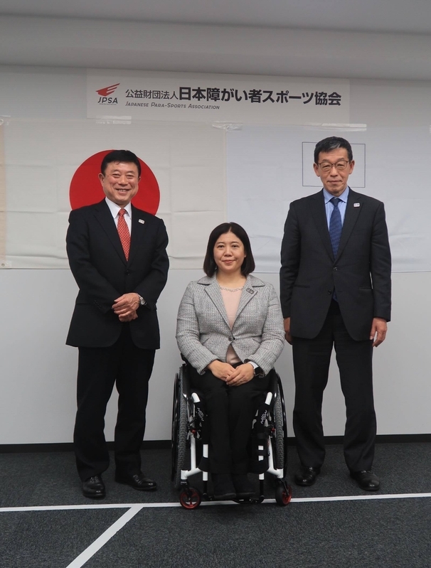 日本障がい者スポーツ協会（東京都）で平昌パラリンピック日本代表選手団一時発表記者会見が行われた。　写真・そうとめよしえ