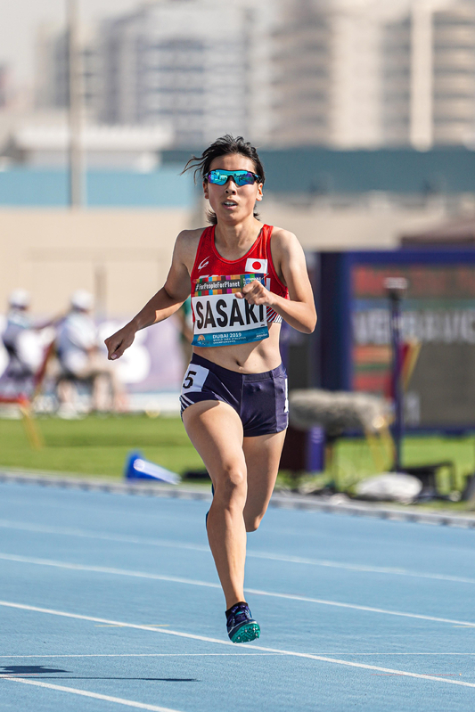 女子400mT13で決勝進出した佐々木真菜（東邦銀行）は58秒38で4位、東京パラリンピック出場枠を得た　写真・吉田直人
