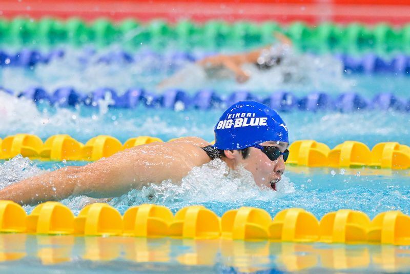 50mバタフライ（S10）でアジア記録を更新した南井瑛翔（近畿大学）　写真・日本パラ水泳連盟