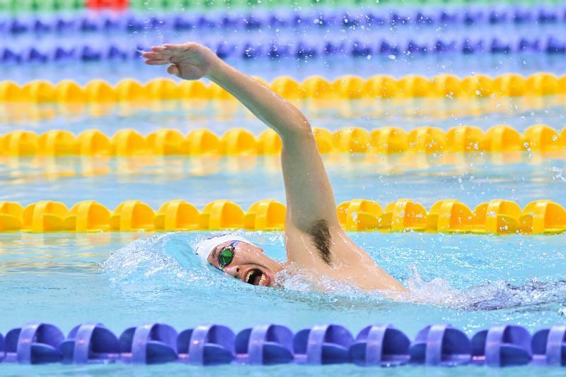 200m自由形（S8）で日本記録を更新した荻原虎太郎（セントラルスポーツ）　写真提供・日本パラ水泳連盟
