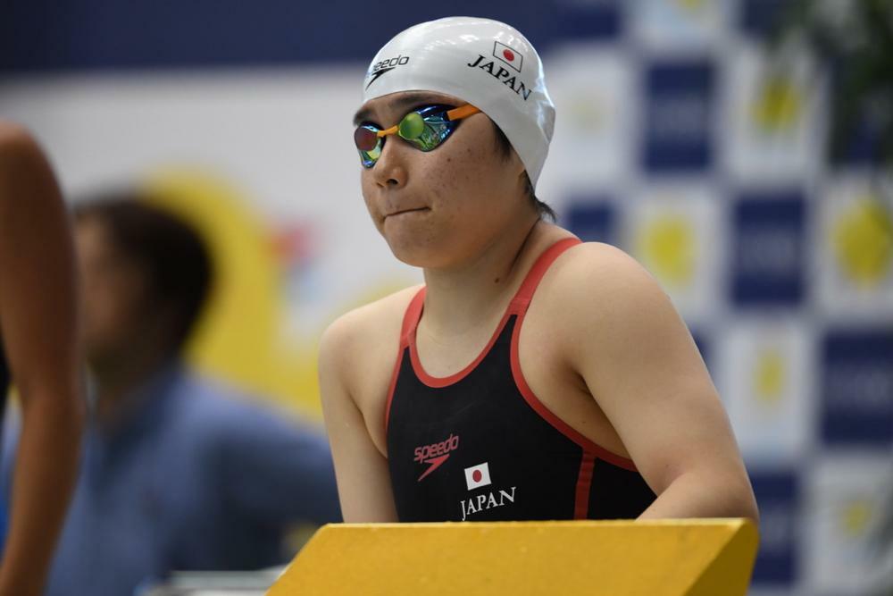 2019年7月、神戸ポートアイランドでの兵庫県選手権水泳競技大会に400m自由形と100m自由形に出場した小池さくら（S5）　筆者撮影