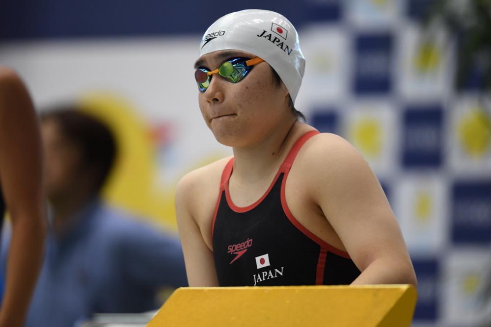 2019年7月、神戸ポートアイランドでの兵庫県選手権水泳競技大会に400m自由形と100m自由形に出場した小池さくら(S5) 筆者撮影