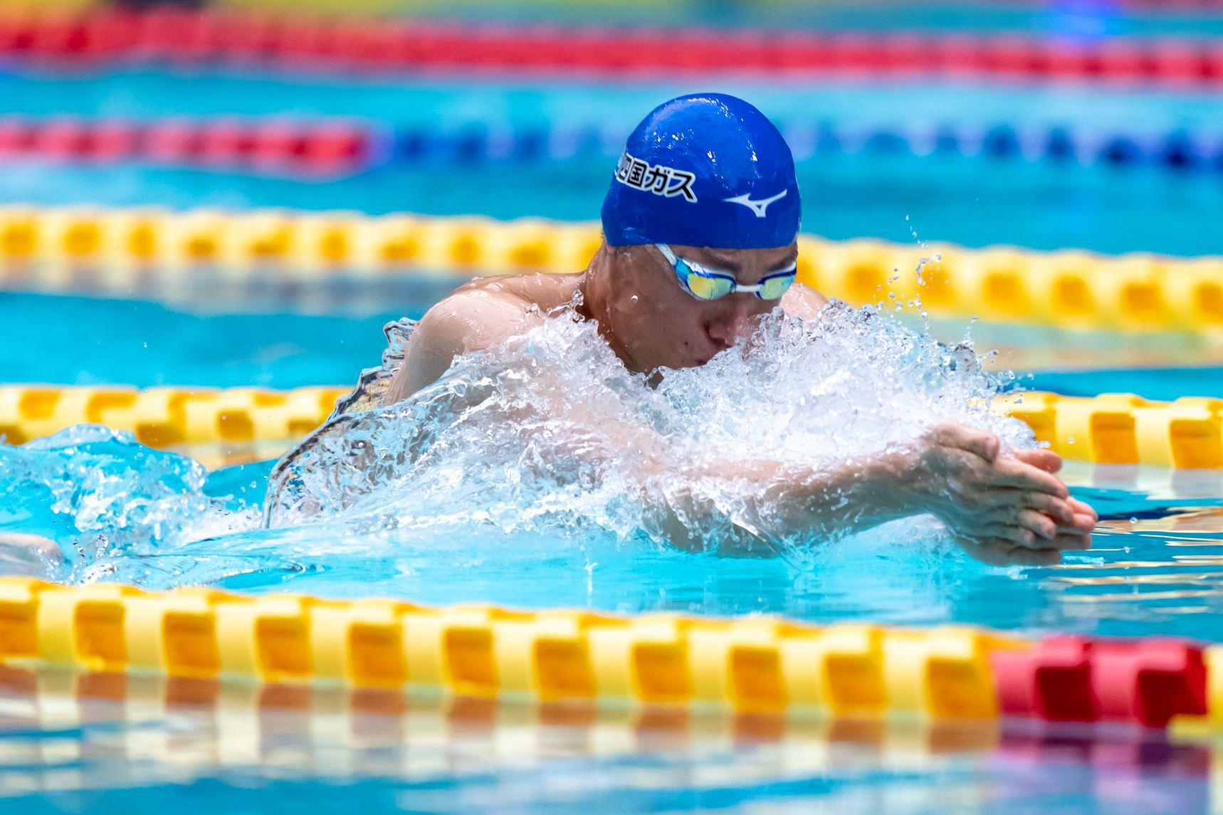 男子100m平泳ぎS14で世界記録を持つ山口尚秀（四国ガス）は1分3秒42の好タイムで泳いだ　写真・PARAPHOTO 秋冨哲生